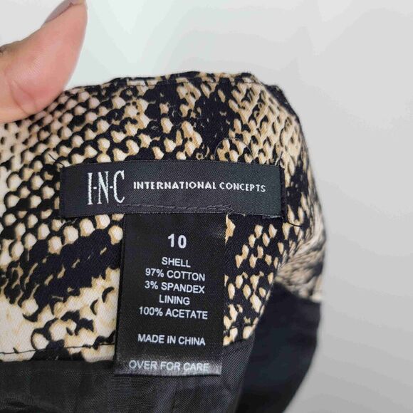 INC INTERNATIONAL CONCEPTS Brown Snakeskin Pattern Pencil Skirt Straight Size 10 - Picture 7 of 7